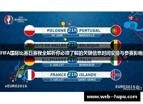 FIFA国际比赛日赛程全解析你必须了解的关键信息时间安排与参赛影响